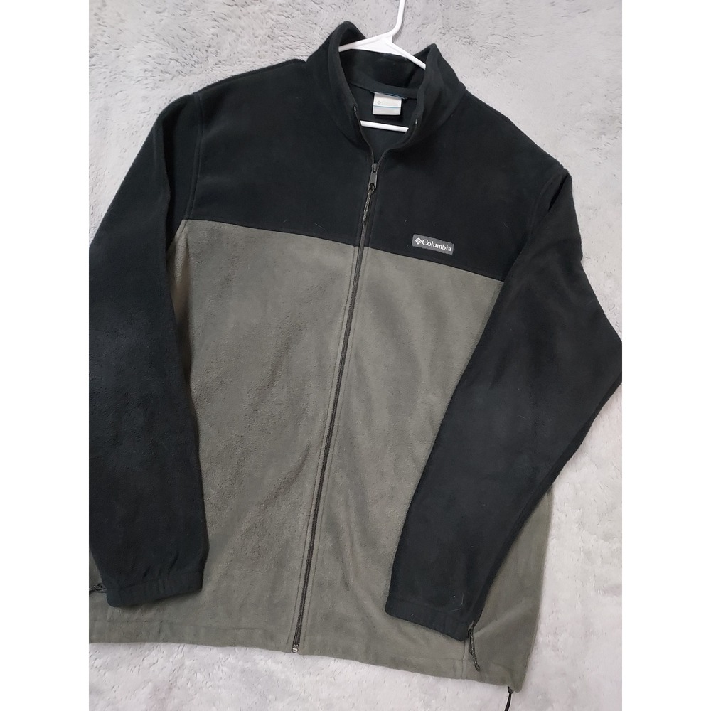 Columbia Jacket Mens 2XT Steen Mountain Fleece Full Zip Colorblock Gray Black